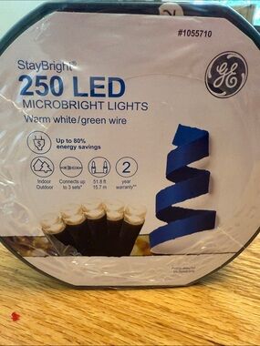 StayBright 250 LED Microbright String Lights - Warm White with Green Wire 3 sets